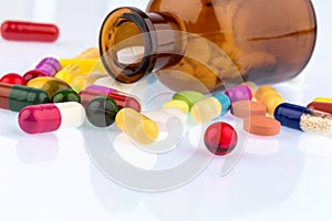 Many tablets with container