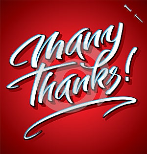 MANY THANKS hand lettering (vector) photo