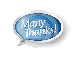 Many thanks message bubble illustration design