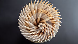 Many toothpicks wood lie together
