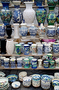 Many traditional romanian pottery