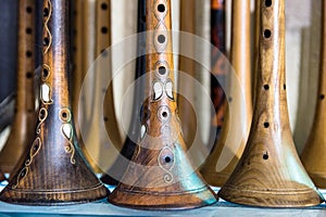 Many Traditional Turkish wooden instrument Zurna