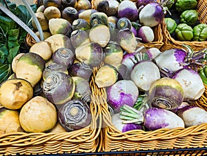 Many Turnips and Swedes For Sale in Shop