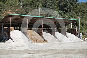 Aggregate Stockpile at concrete mixing plant