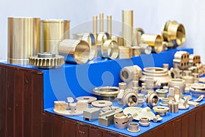 Many type and various of industrial metal parts such as vane pump - propeller plug plate flange & other before and after machining