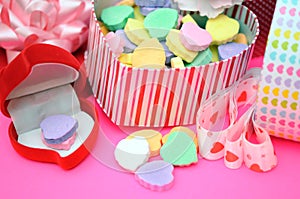 Many Valentine gift boxes