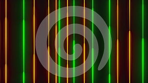 Many vertical neon lighting lines, abstract computer generated backdrop, 3D render