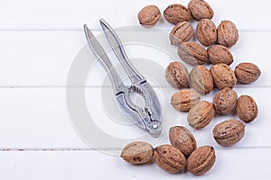 Walnuts on white