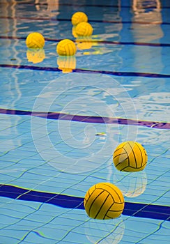 Many of water ball in swimming-pool