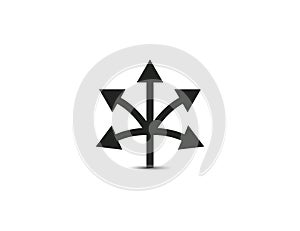 Many ways arrow. Vector illustration.