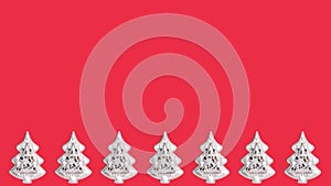 Many white christmas trees