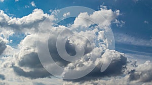 many white clouds in sun light