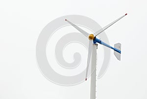 Many white wind turbine generating electricity