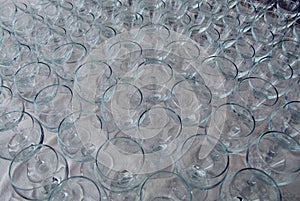 Many wine glasses