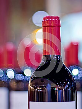 Many wines with blur background photo