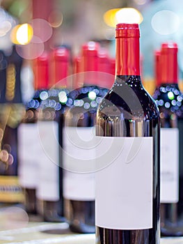 Many wines with blur background photo