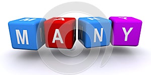 Many word block on white