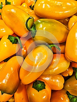 Many Yellow Baby Peppers For Sale in Shop