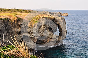 Manzamo Cliff in morning sunlight, Okinawa,