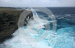 Manzamo cliff in Okinawa japan under storm