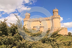 Manzanares el Real medieval castle in north of Madrid