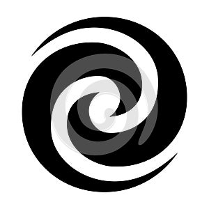 Maori Koru double Spiral black