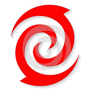 Maori Koru icon Red with Shadow