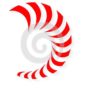 Maori Koru Nautilus Spiral red shadow