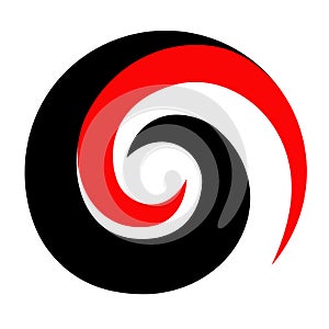 Maori Koru Red Black Spiral photo