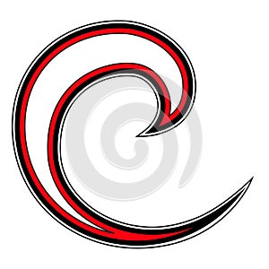 Maori Koru Spiral Logo black red