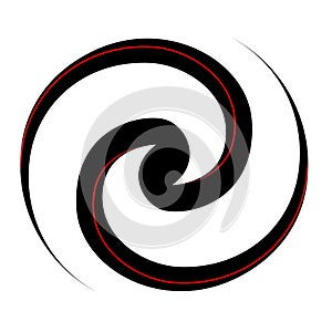 Maori koru spiral swirl for logo or icon in black