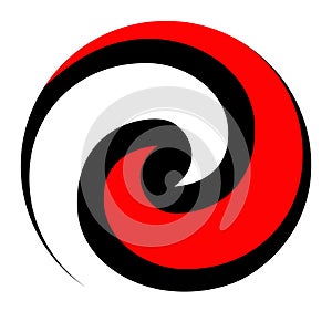 Maori koru spiral swirl for logo or icon in red photo