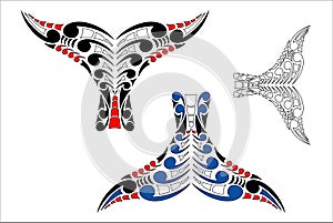 Maori Koru Whale Tail Design