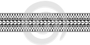 Maori polynesian tattoo bracelet. Tribal sleeve seamless pattern vector. Samoan border tattoo design fore arm or foot.