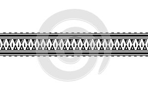 Maori polynesian tattoo bracelet. Tribal sleeve seamless pattern vector. Samoan border tattoo design fore arm or foot.