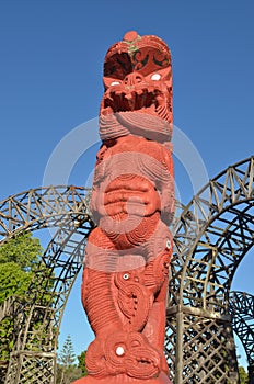 Maori sculpture in Rotorua New Zealand