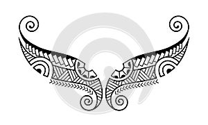 Maori style tattoo. For back, chest, belly. Ethnic decorative oriental ornament.