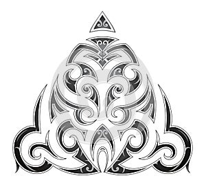Maori style tribal art tattoo