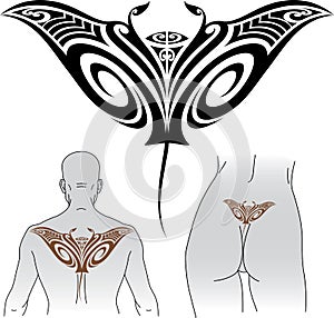 Maori Manta tattoo design photo
