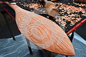 Maori Taiaha traditional weapon wood curving
