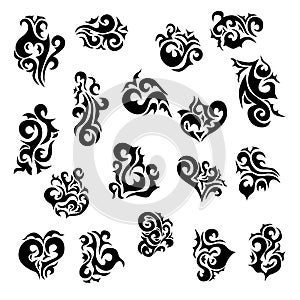 Maori tribal tattoo - Set of different vector tribal tattoo in polynesian style.