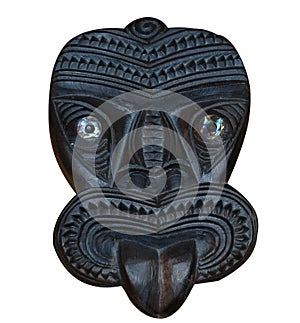 Maori Wood Carved Tiki Mask