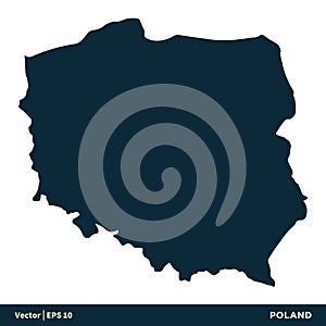 Poland - Europe Countries Map Vector Icon Template Illustration Design. Vector EPS 10.