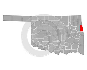 Map of Adair in Oklahoma