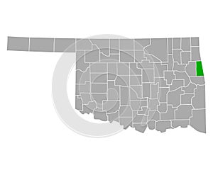 Map of Adair in Oklahoma