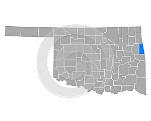 Map of Adair in Oklahoma