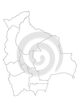 Map of Administrative Division of Bolivia