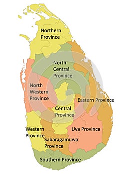 Map of Administrative Division of Sri Lanka
