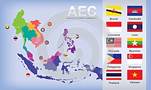 Map of AEC Asean Economic Community