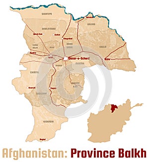 Map of the Afghan Province of Balkh